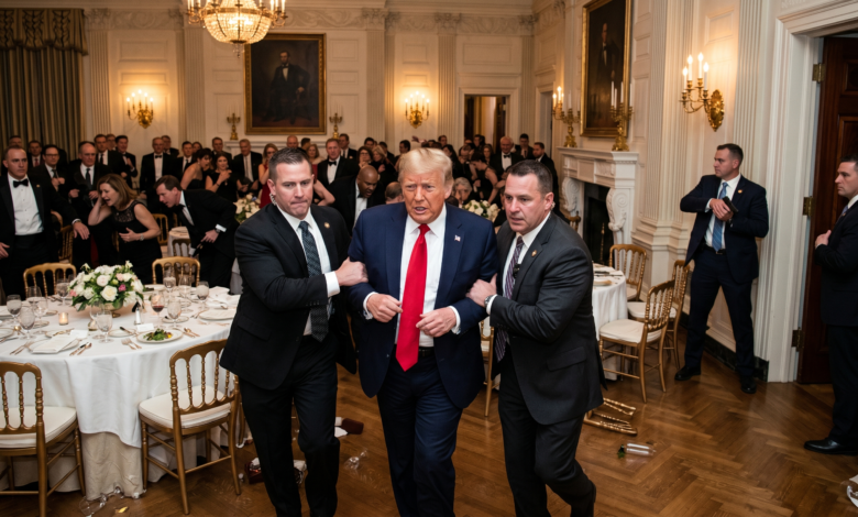 Trump é retirado às pressas de jantar na Casa Branca após disparos: Análise completa do incidente