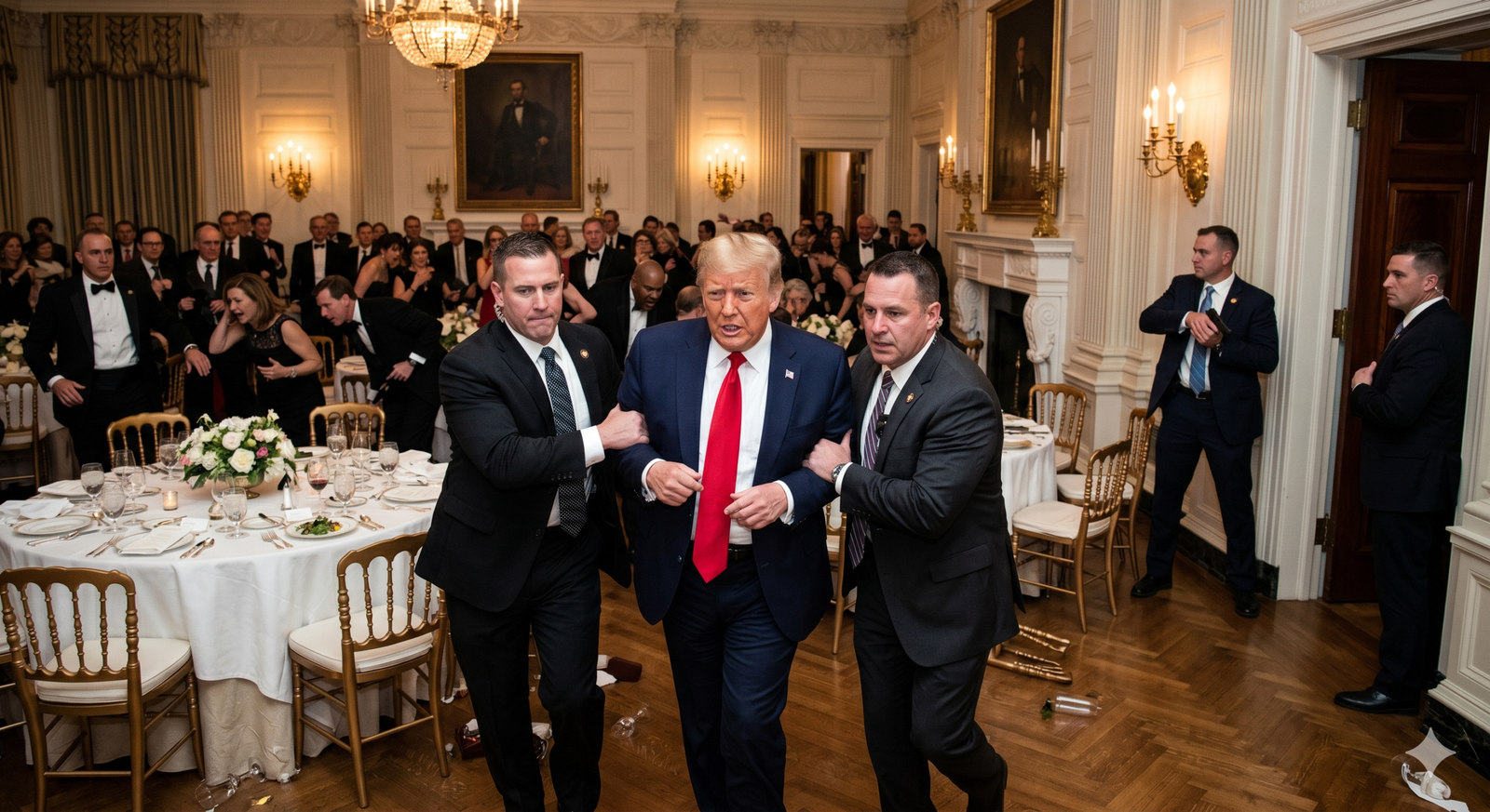 Trump é retirado às pressas de jantar na Casa Branca após disparos: Análise completa do incidente